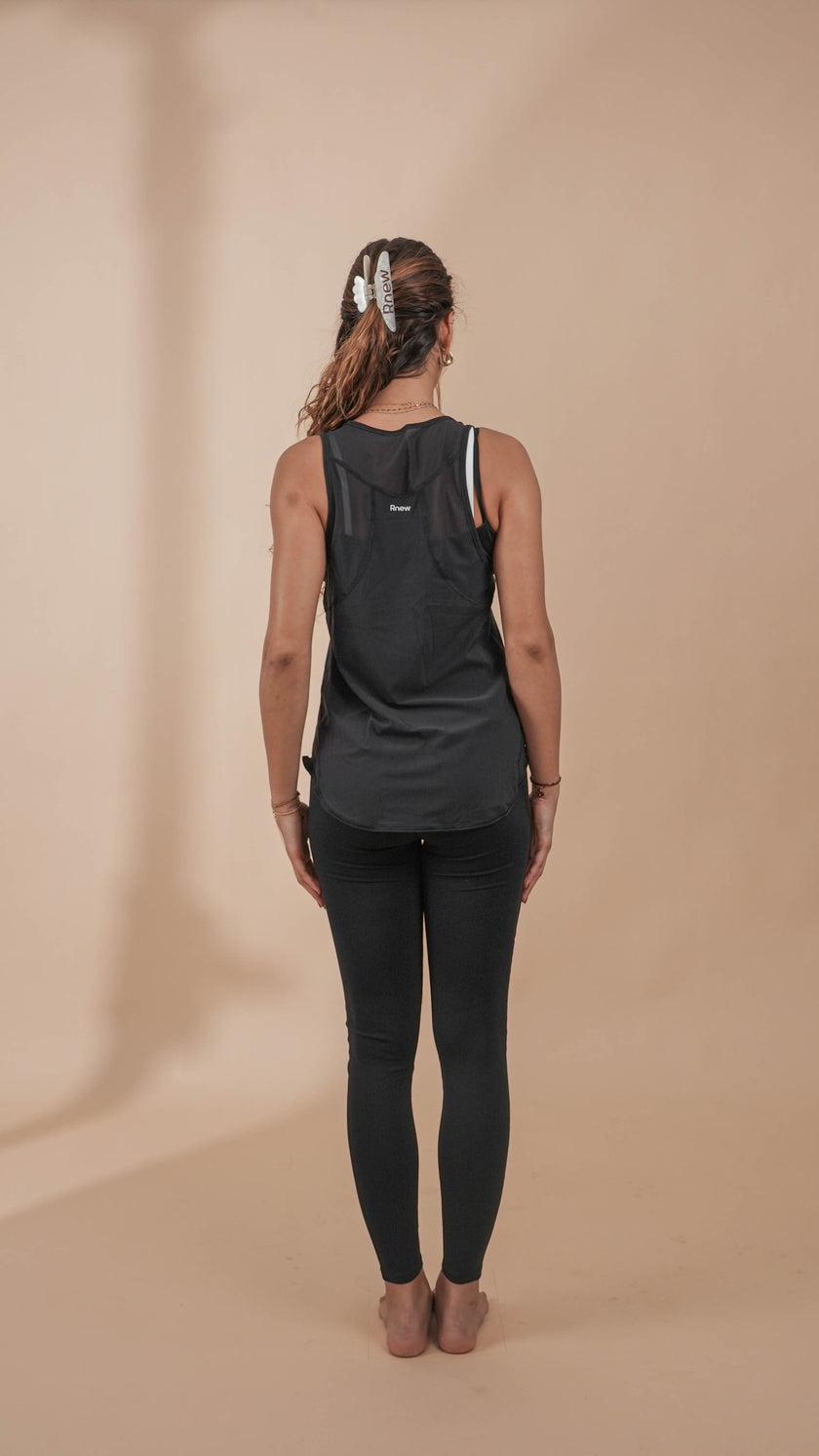 Loose Fit Tank Top- Black