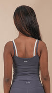 Fake Two Pieces Top - Grey/White