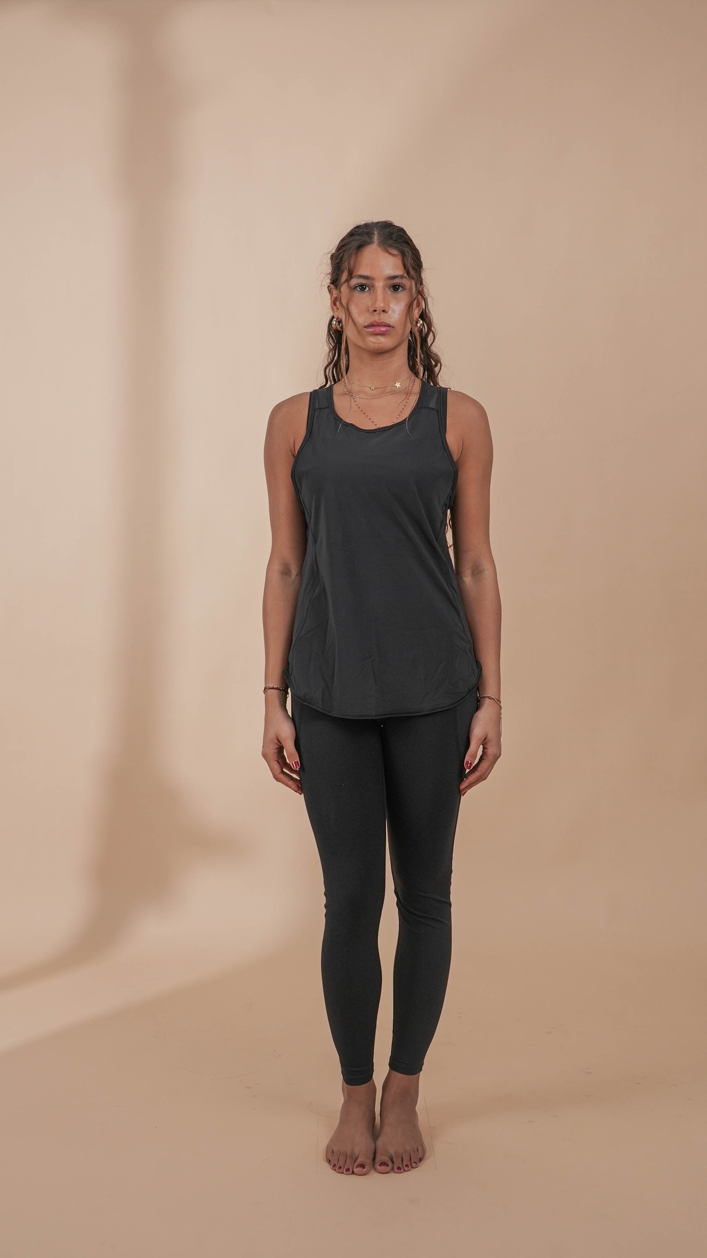 Loose Fit Tank Top- Black
