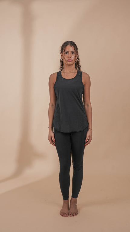 Loose Fit Tank Top- Black