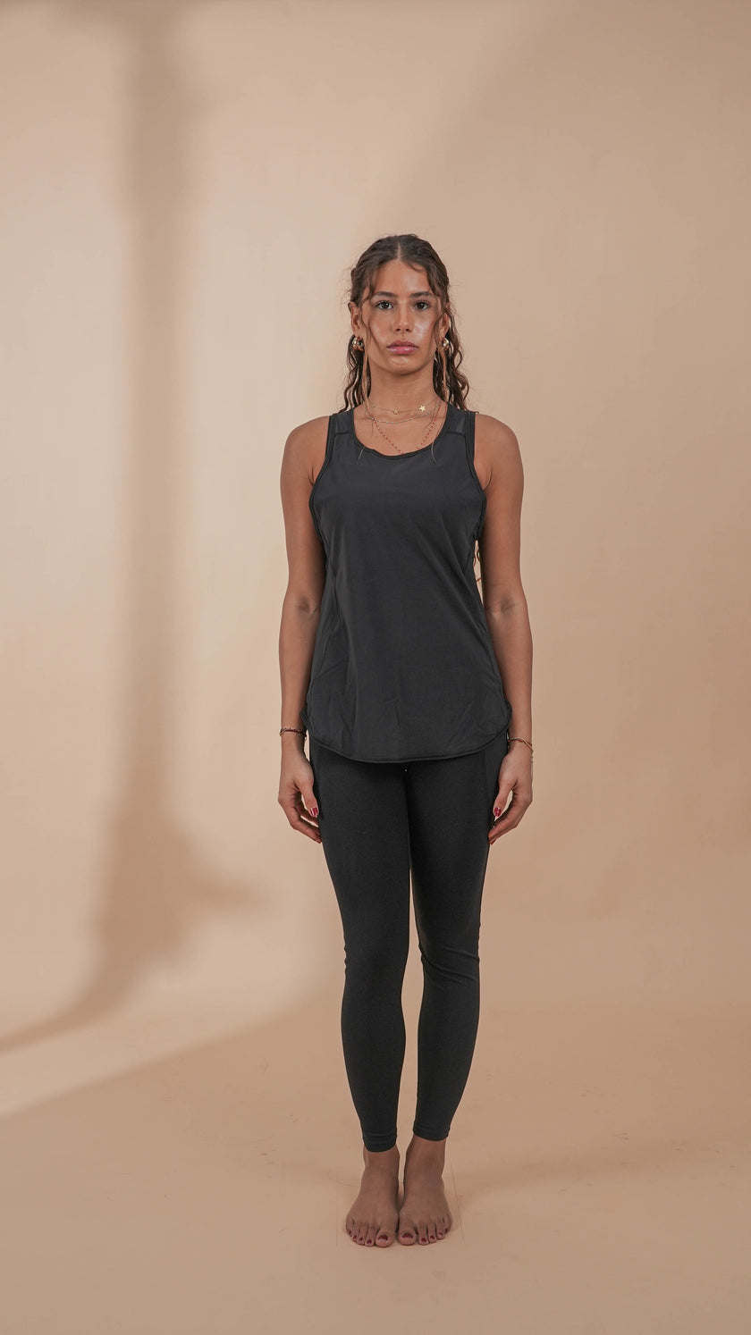 Loose Fit Tank Top- Black