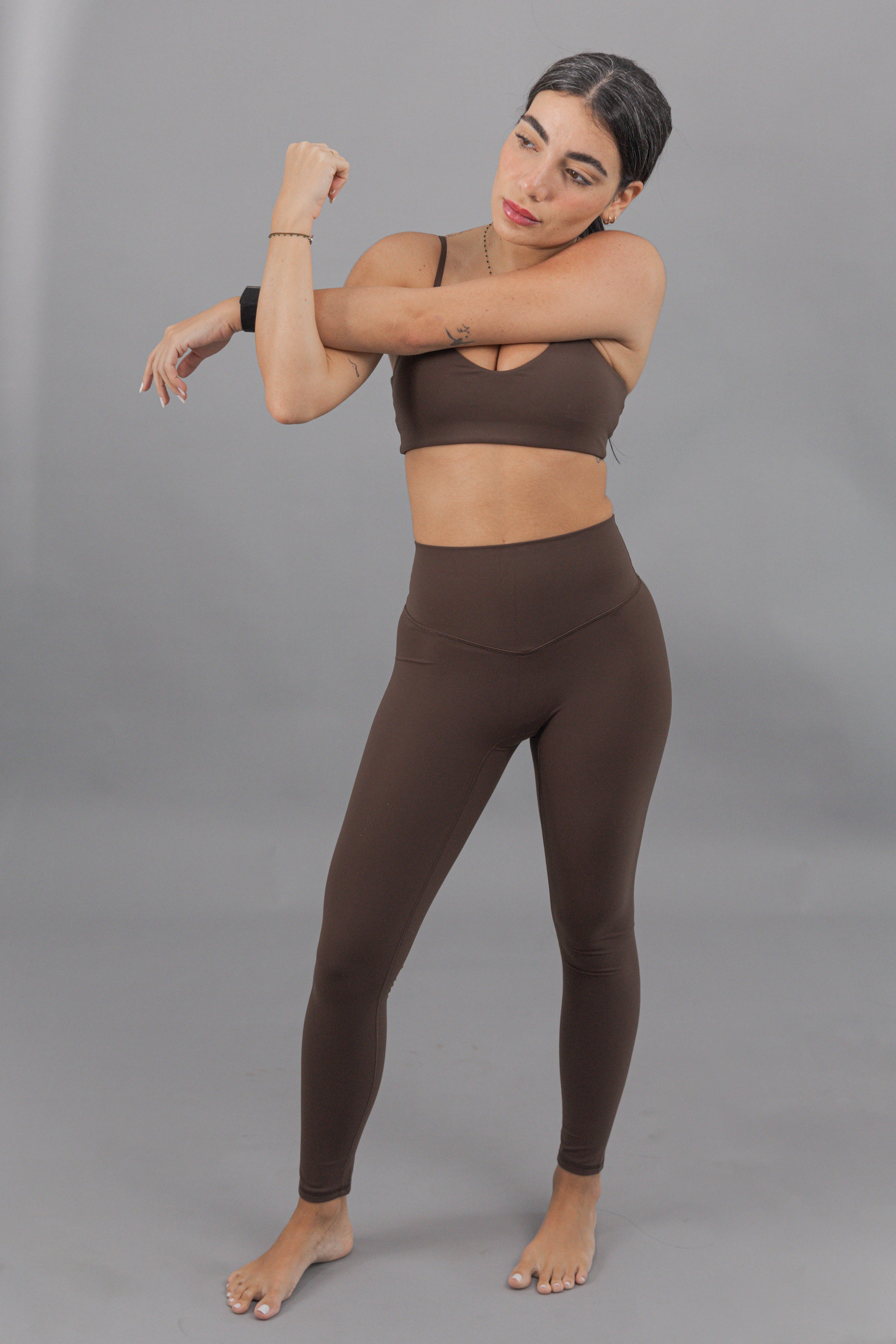 High-Rise Leggings - Brown