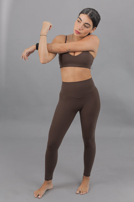 High-Rise Leggings - Brown