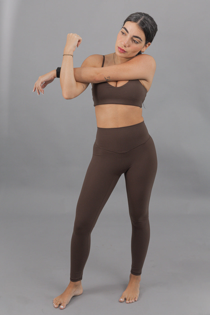 High-Rise Leggings - Brown