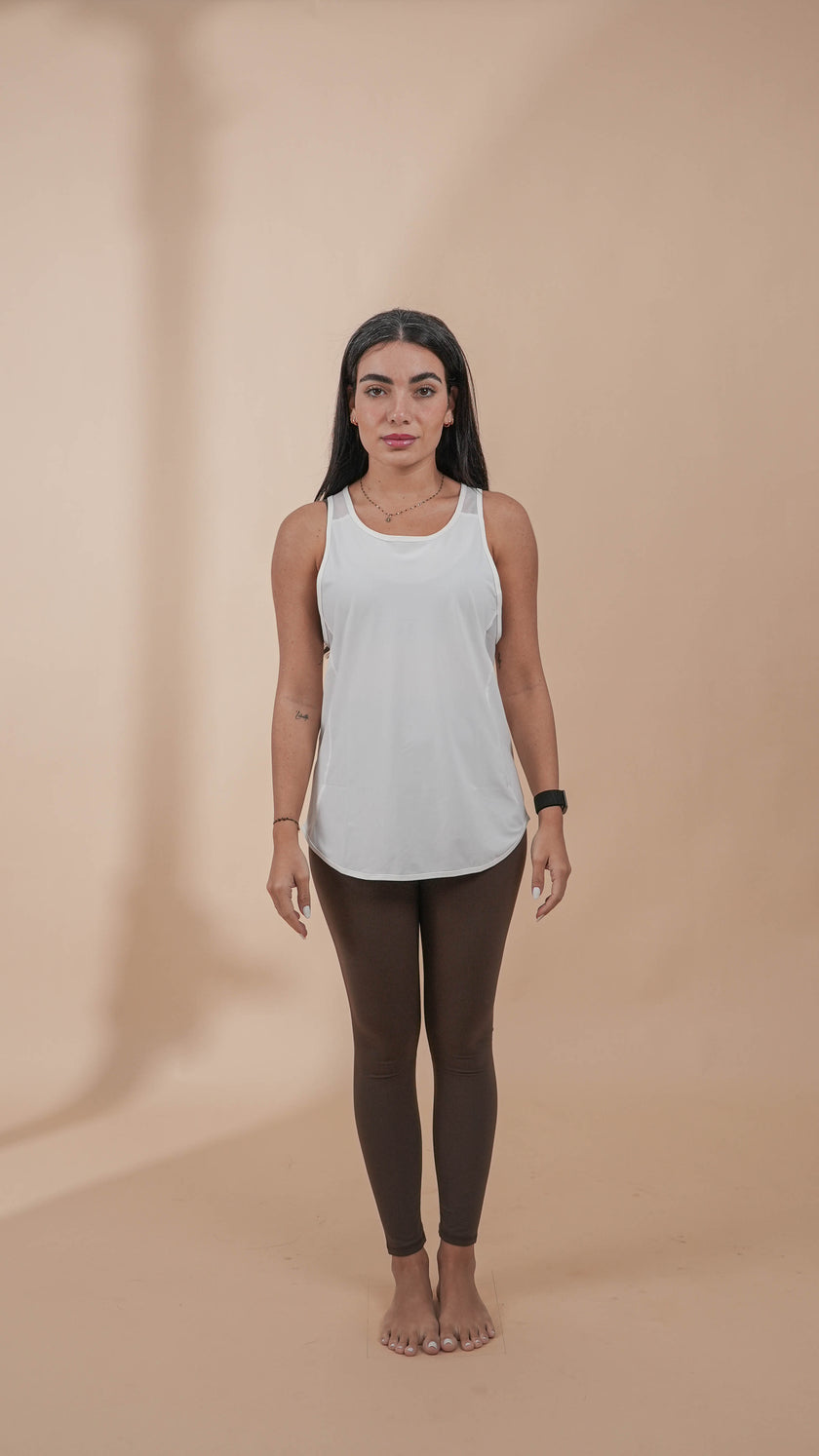 Loose Fit Tank Top- White