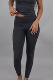 High Waist Side Pockets Leggings- Black