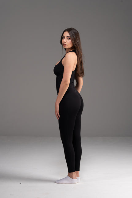 Soft Active V-Waist Pockets Legging in Black